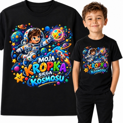 KOSZULKA DZIECIĘCA DZIEŃ KROPKI KOSMOS