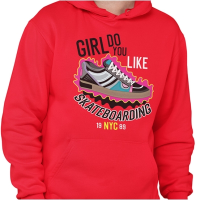 BLUZA Z KAPTUREM GIRL SKATEBOA RDING