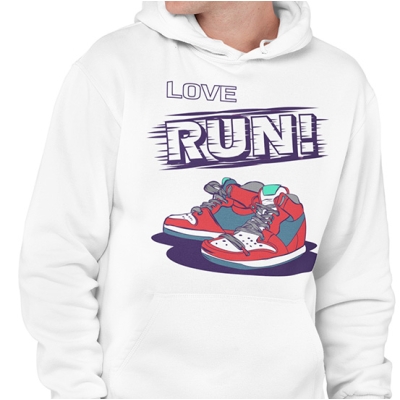 BLUZA Z KAPTUREM LOVE RUN