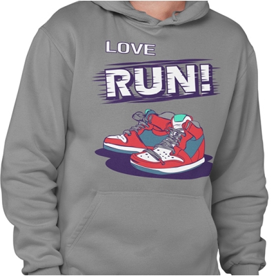 BLUZA Z KAPTUREM LOVE RUN