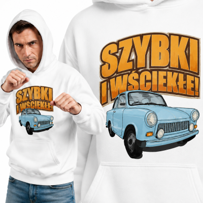 BLUZA Z KAPTUREM AUTA PRL TRABANT