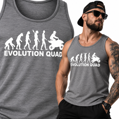 TANK TOP ŚMIESZNY EVOLUTION QUAD SIWA