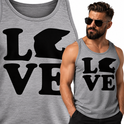 TANK TOP ŚMIESZNY LOVE CROSS SIWA