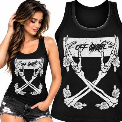 TANK TOP ŚMIESZNY   DAMSKI OFF SKULL
