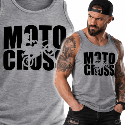 TANK TOP ŚMIESZNY MOTOCROSS 2 SIWA