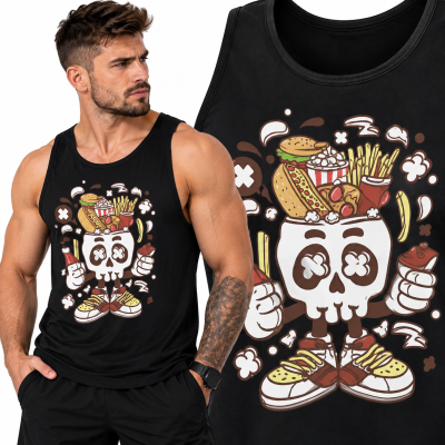 TANK TOP  ANIMOWANY JUNK FOOD SKULL