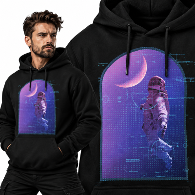 BLUZA Z KAPTUREM ASTRONAUT GLITCH