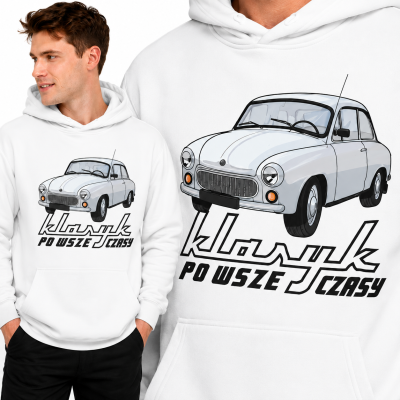 BLUZA Z KAPTUREM AUTA PRL SYRENA