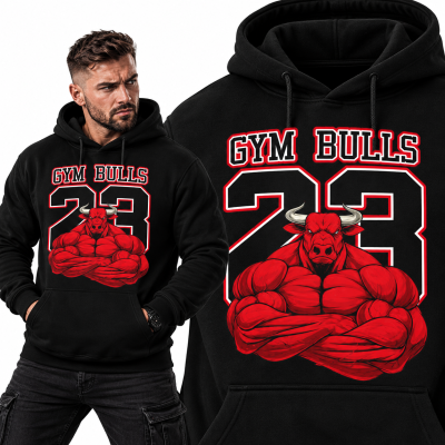 BLUZA ŚMIESZNA  Z KAPTUREM GYM BULLS