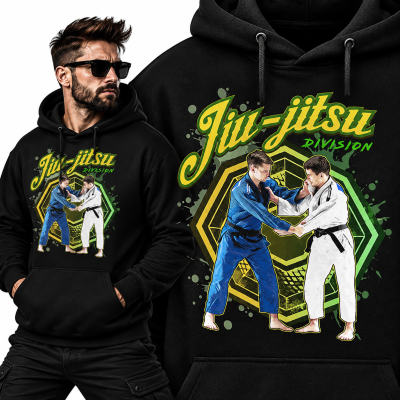 BLUZA Z KAPTUREM SPORTY WALKI JIU JITSU PIVISION