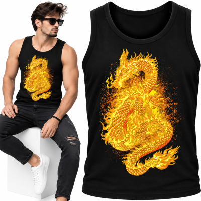 TANK TOP ŚMIESZNY DRAGON FIRE