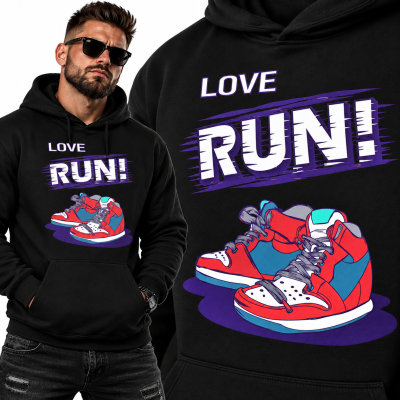 BLUZA Z KAPTUREM LOVE RUN