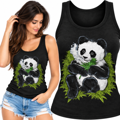 TANK TOP ŚMIESZNY DAMSKI CANNABIS PANDA