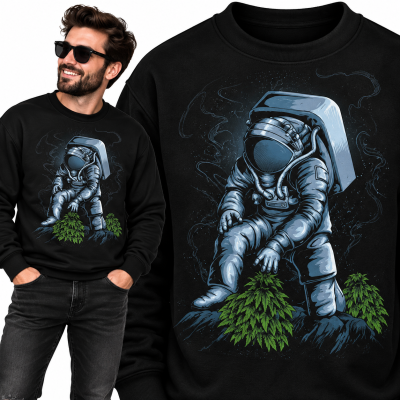 BLUZA ŚMIESZNA  ASTRONAUT CANNABIS