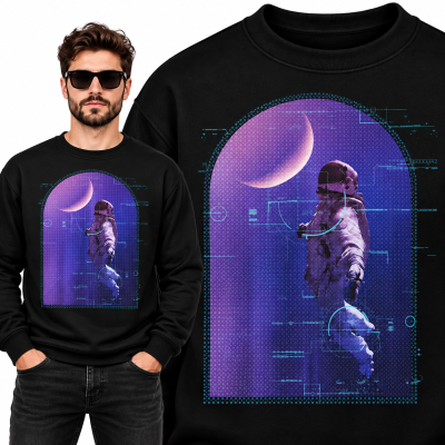 BLUZA  ŚMIESZNA  ASTRONAUT GLITCH
