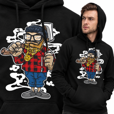 BLUZA Z KAPTUREM ANIMOWANA PIZZA BEARD