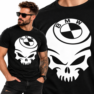 KOSZULKA ŚMIESZNA SKULL BMW