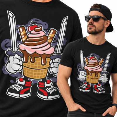 KOSZULKA ANIMOWANA  ICE CREAM NINJA