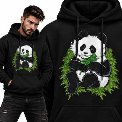 BLUZA Z KAPTUREM CANNABIS PANDA