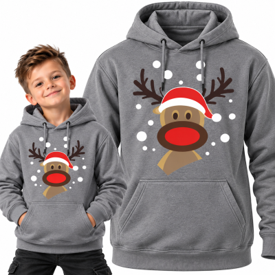 BLUZA Z KAPTUREM  ŚWIĄTECZNA ŚWIĄTECZNY RENIFER