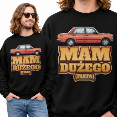 BLUZA AUTA  PRL DUŻY FIAT