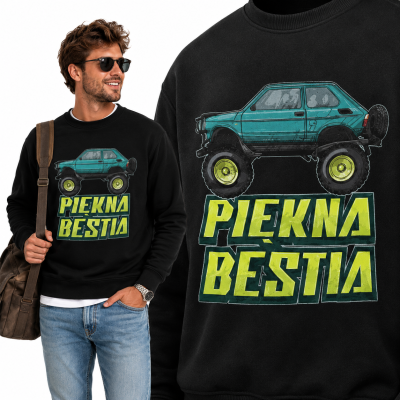 BLUZA AUTA  PRL PIĘKNA I BESTIA