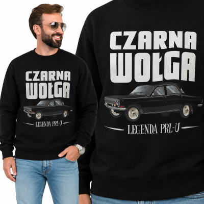 BLUZA AUTA  PRL CZARNA WOŁGA 2