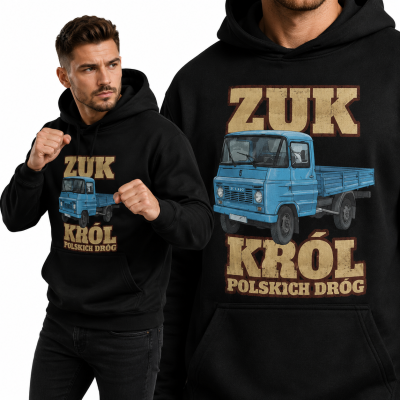 BLUZA Z KAPTUREM AUTA PRL ŻUK
