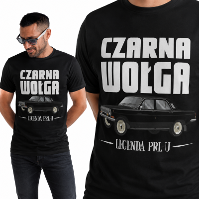 KOSZULKA AUTA PRL CZARNA WOŁGA 2