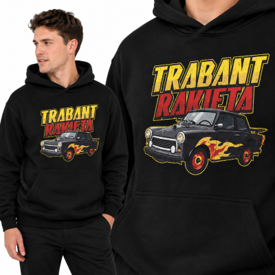 BLUZA Z KAPTUREM AUTA PRL TRABANT RAKIETA