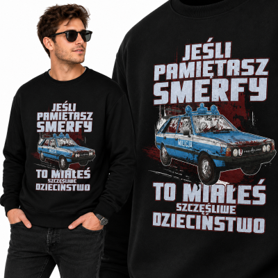 BLUZA AUTA  PRL POLONEZ SMERFY