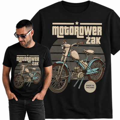 KOSZULKA AUTA PRL MOTO ŻAK