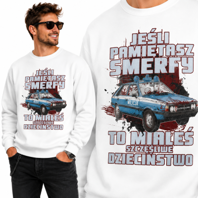 BLUZA AUTA  PRL POLONEZ SMERFY