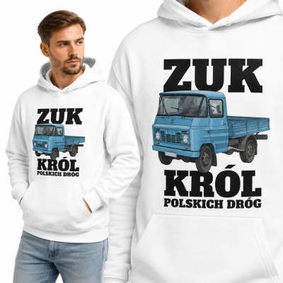 BLUZA Z KAPTUREM AUTA PRL ŻUK