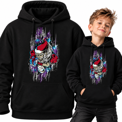 BLUZA Z KAPTUREM  ŚWIĄTECZNA touchdown santa_FIX