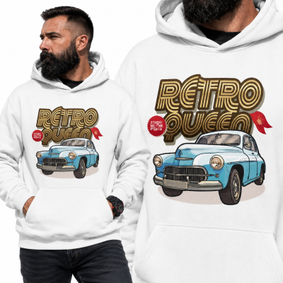 BLUZA Z KAPTUREM AUTA PRL WARSZAWA