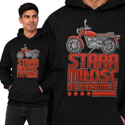 BLUZA Z KAPTUREM AUTA PRL WSK