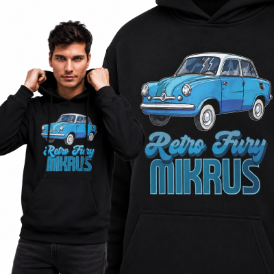 BLUZA Z KAPTUREM AUTA PRL MIKRUS