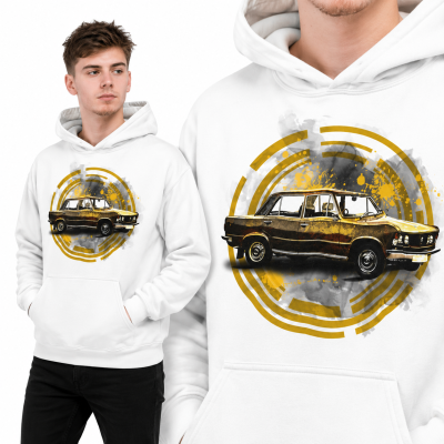 BLUZA Z KAPTUREM AUTA PRL Fiat 125 p