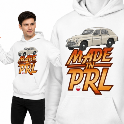 BLUZA Z KAPTUREM AUTA PRL WARSZAWA