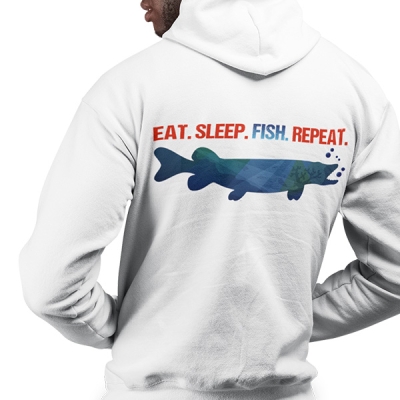 BLUZA Z KAPTUREM EAT SLEEP FISCH
