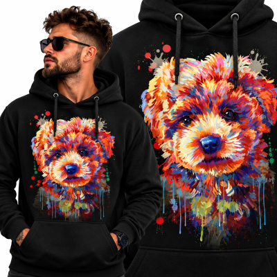 BLUZA Z KAPTUREM  ZWIERZĘTA   PUDELEK 1