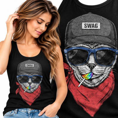 TANK TOP DAMSKI ZWIERZĘTA  SWAGCAT