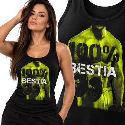 TANK TOP DAMSKI NA SIŁOWNIĘ  100 BESTIA