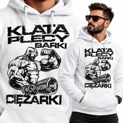 BLUZA Z KAPTUREM NA SIŁOWNIĘ KLATA PLECY BARKI