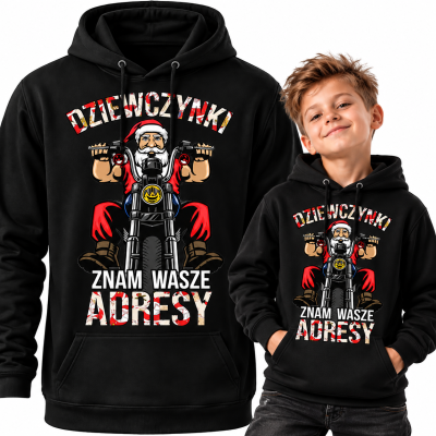 BLUZA Z KAPTUREM  ŚWIĄTECZNA DZIEWCZYNKI