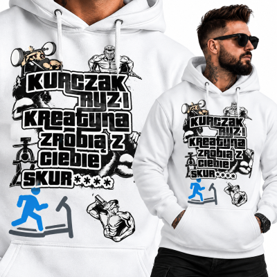 BLUZA Z KAPTUREM  NA SIŁEOWNIĘ KURCZAK RYŻ 2