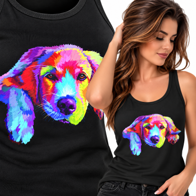 TANK TOP DAMSKI ZWIERZĘTA  GOLDEN RETRIEVER