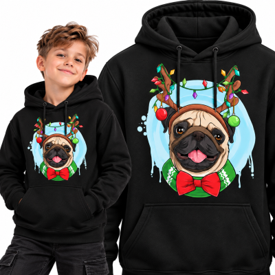 BLUZA Z KAPTUREM  ŚWIĄTECZNA FunnyDog