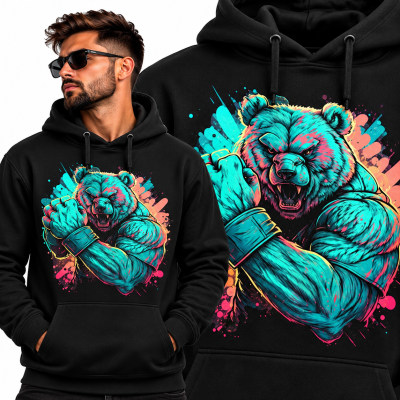 BLUZA Z KAPTUREM ZWIERZĘTA   BAD BEAR 4